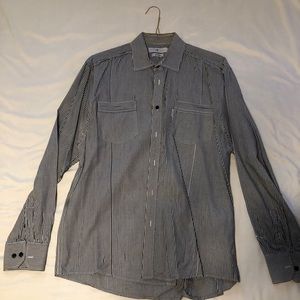 STRIPED LONG SLEEVE BUTTON DOWN SHIRT